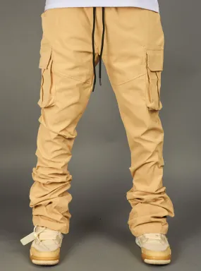 Rebel Minds Cargo Pants - Solid Cargo Stacked  - khaki - 100-422