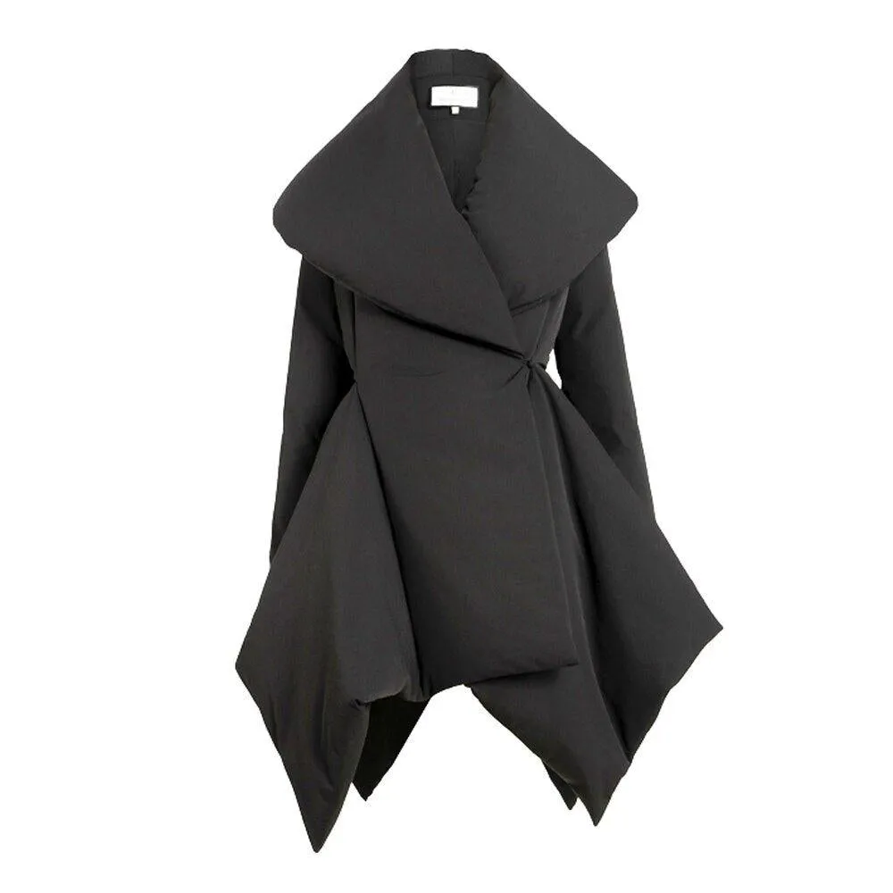 Retro vintage inspired high quality parka high low Winter Down Jacket Big Collar Coat - Lewis