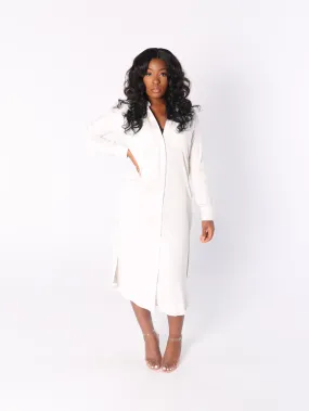 RYAN Pocketed Long Dress Shirt in IVORY