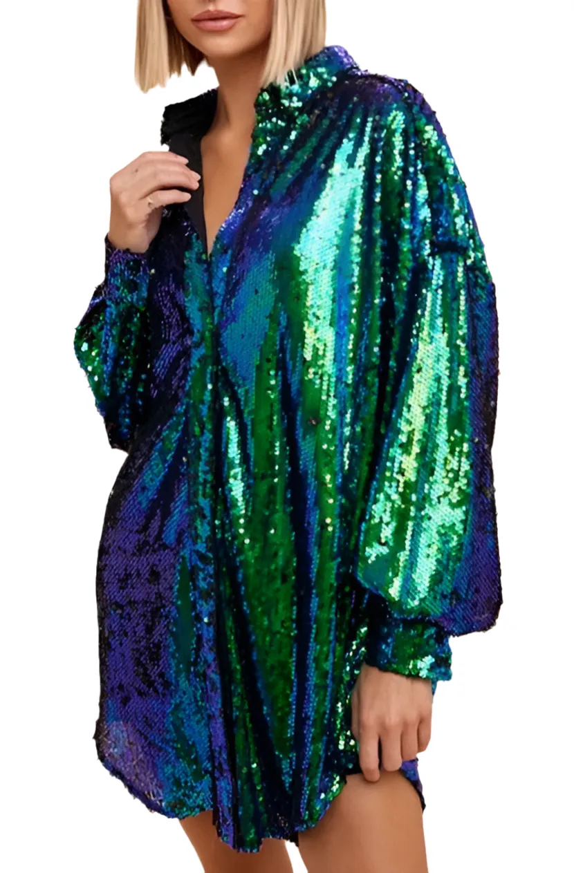 Sequence Shirt Dress