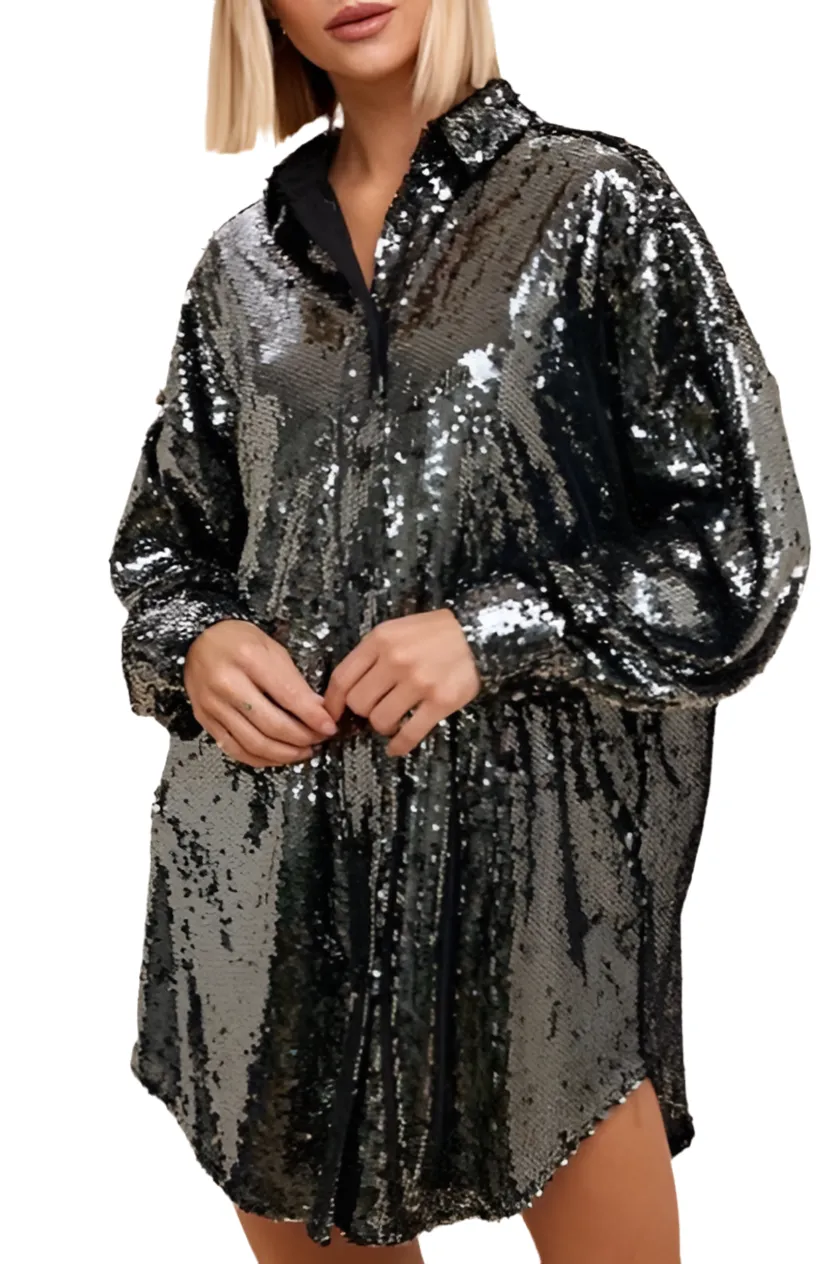 Sequence Shirt Dress