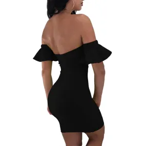 Sexy Sweetheart Bandage Bodycon Dress With Details #Black #Strapless #Bandage