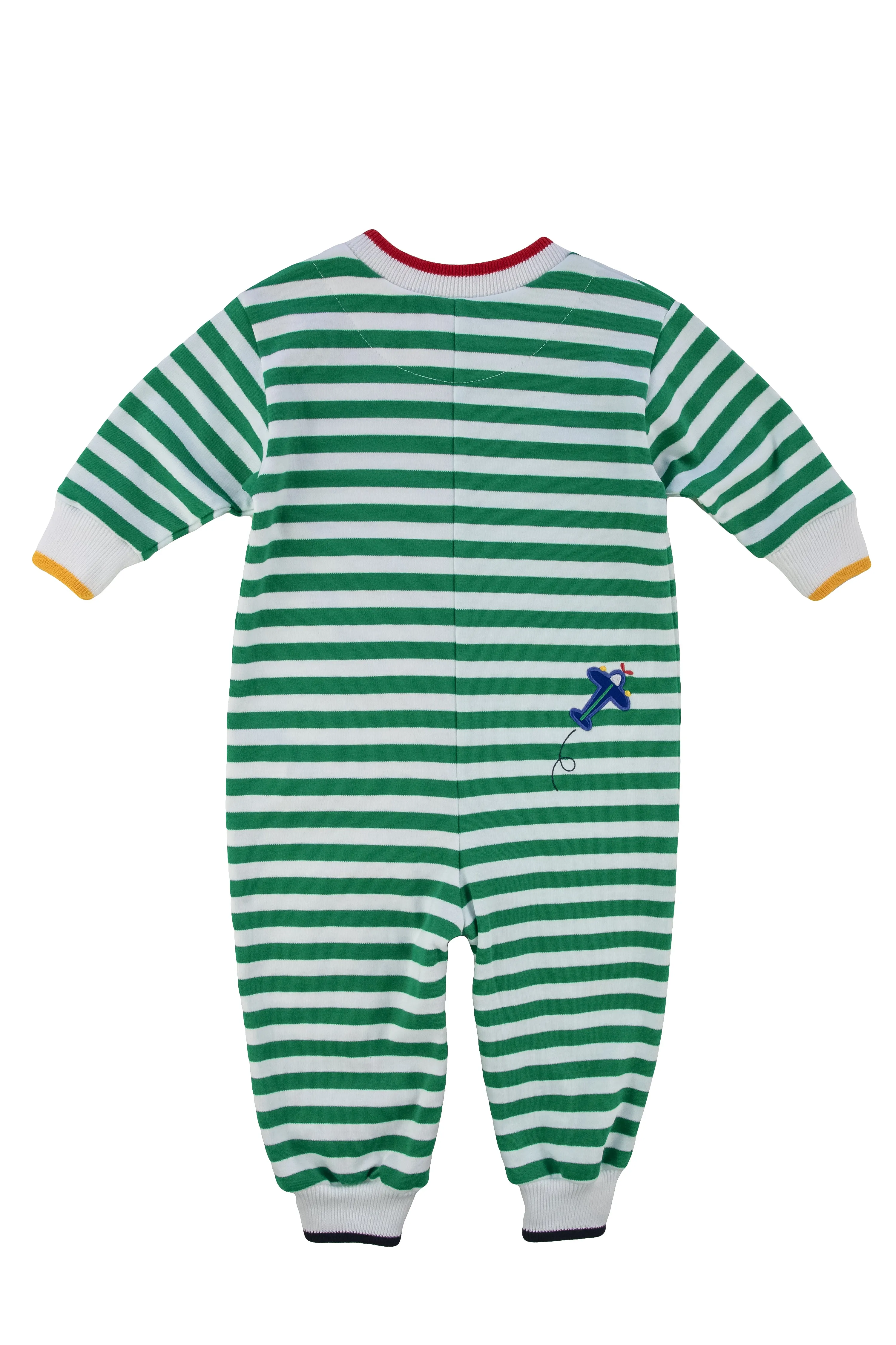 Stripe Knit Longall With Airplanes