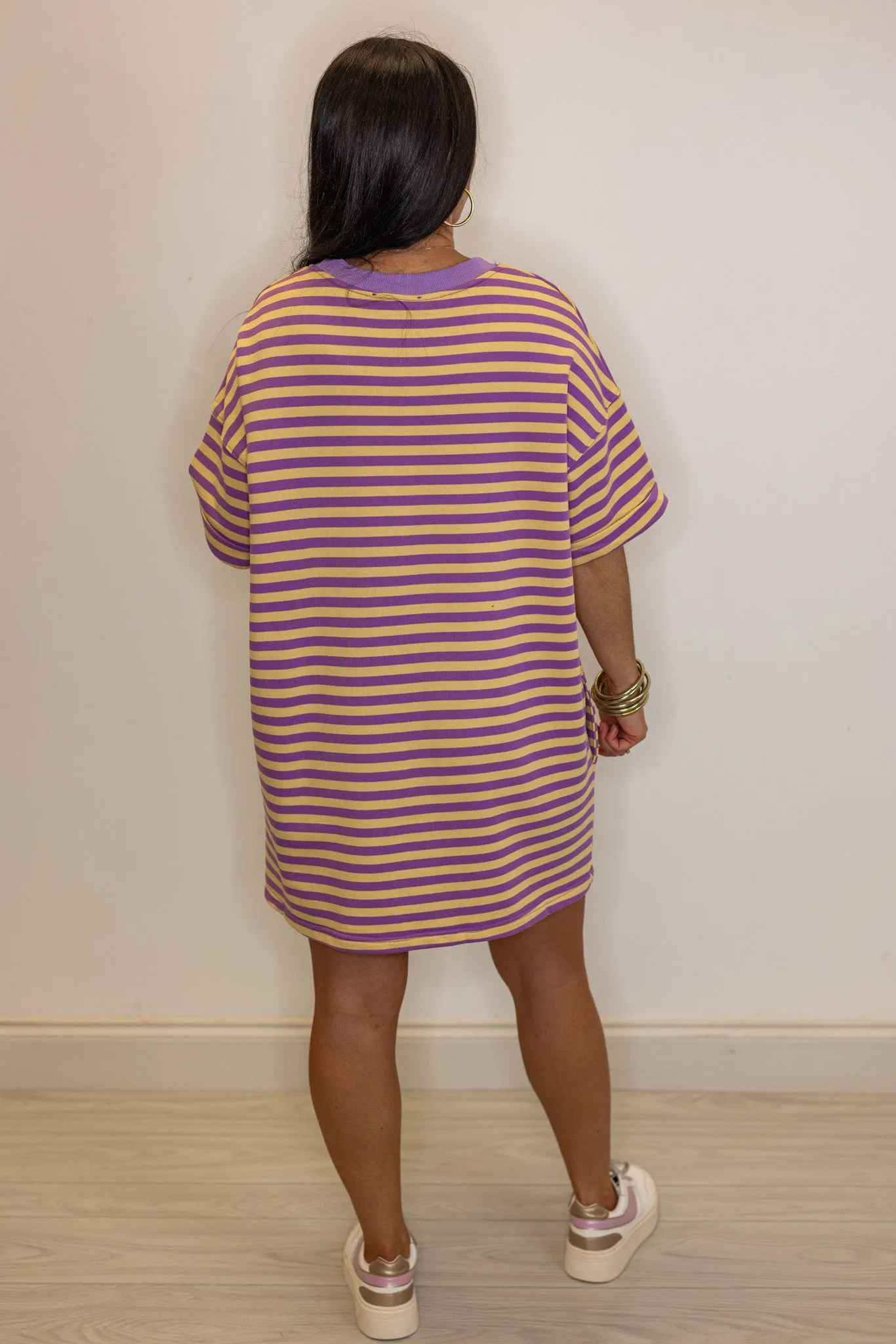 Striped Delight Purple Knit Dress