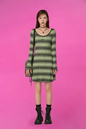 Striped Long Sleeve Knit Dress