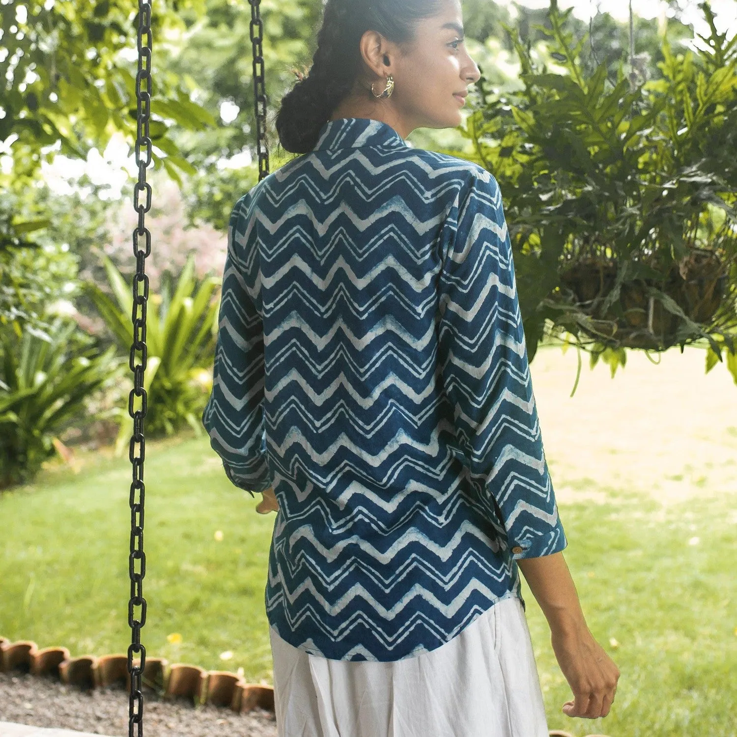 Sukoon Indigo Chevron Shirt
