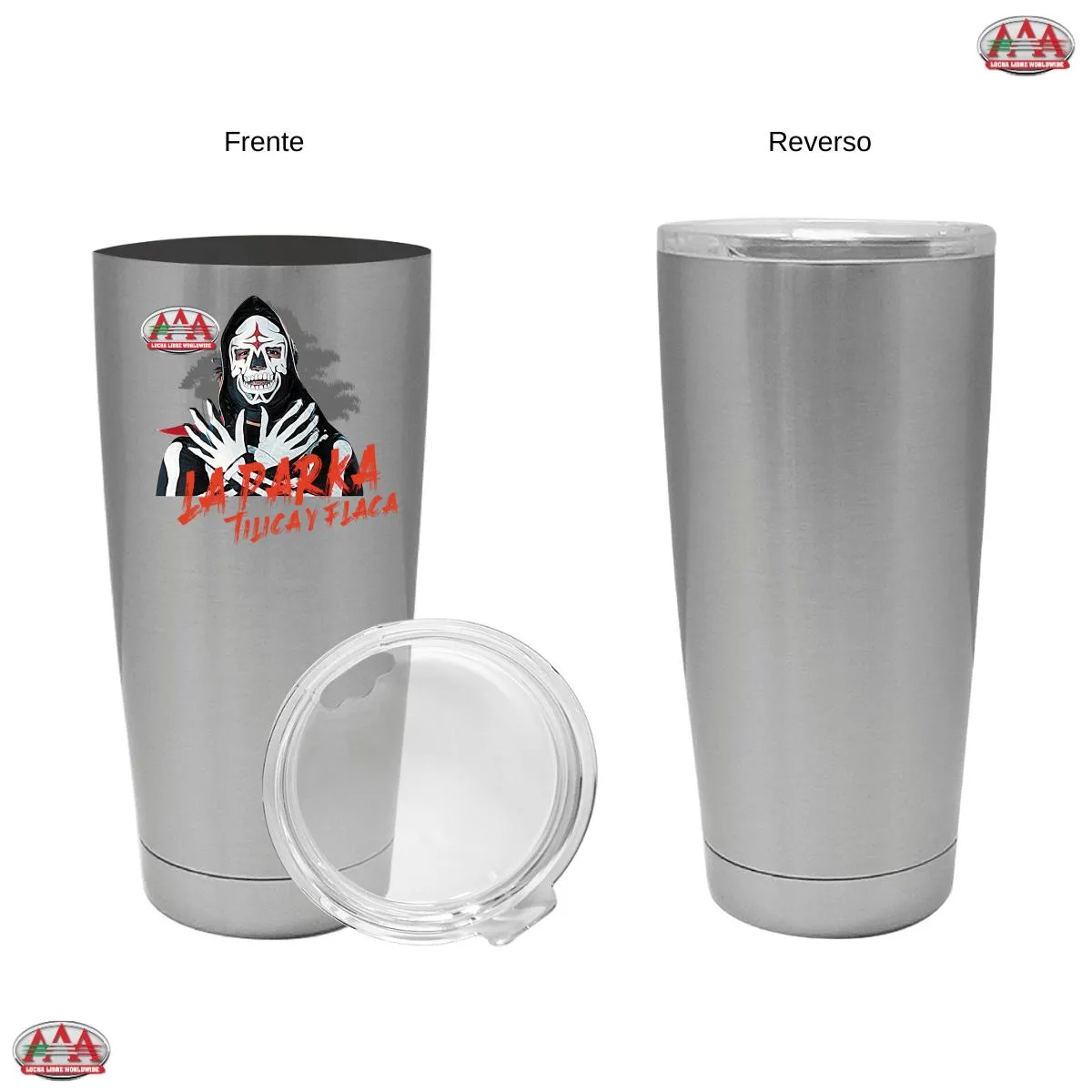 Termo 20 Oz Lucha Libre AAA La Parka Tilica y Flaca