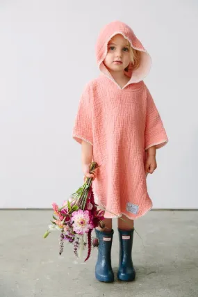 Tofino Towel Kids 'Pebble' Poncho - Coral