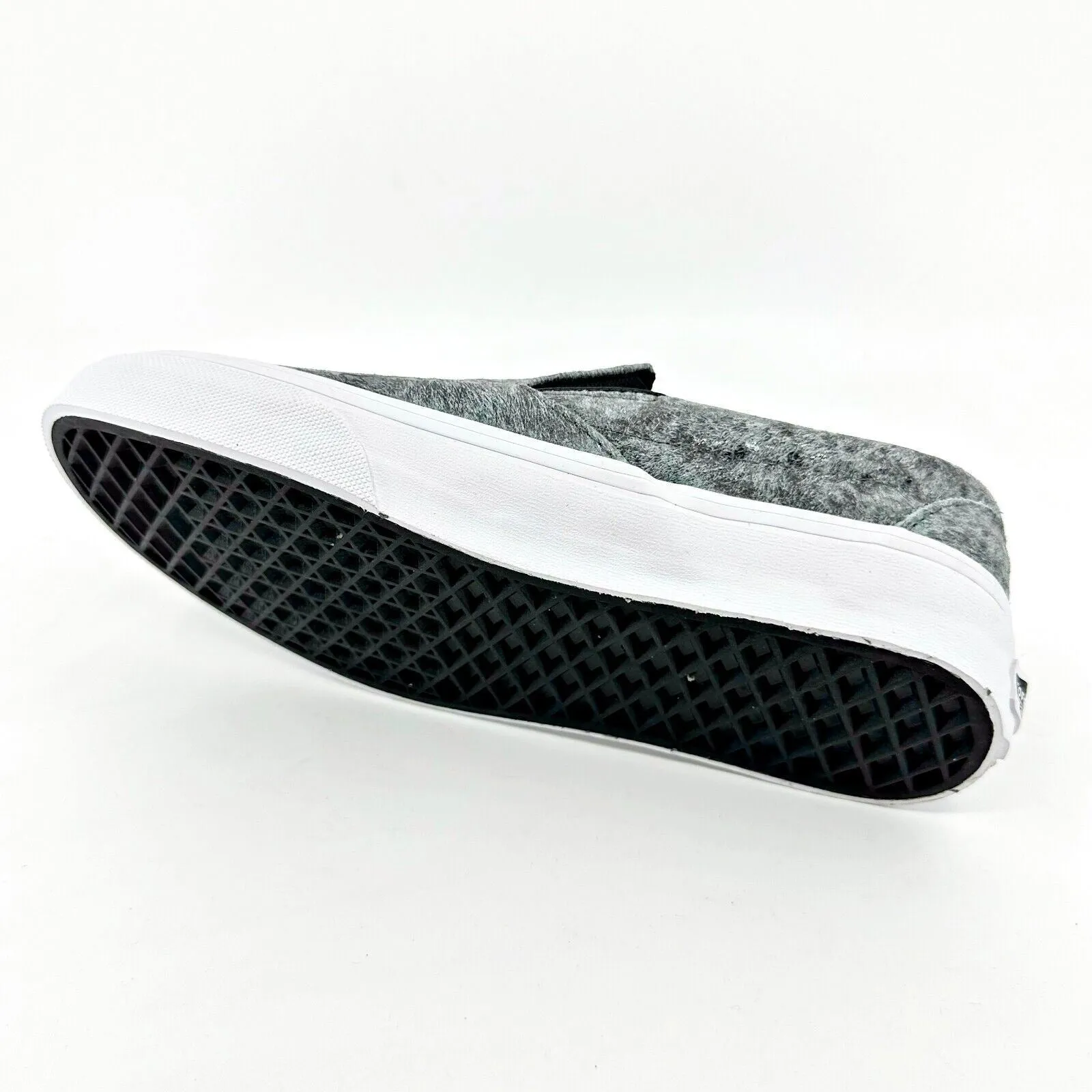 Vans Classic Slip On (Pebble Snake) Gray Black White Womens Casual Shoes