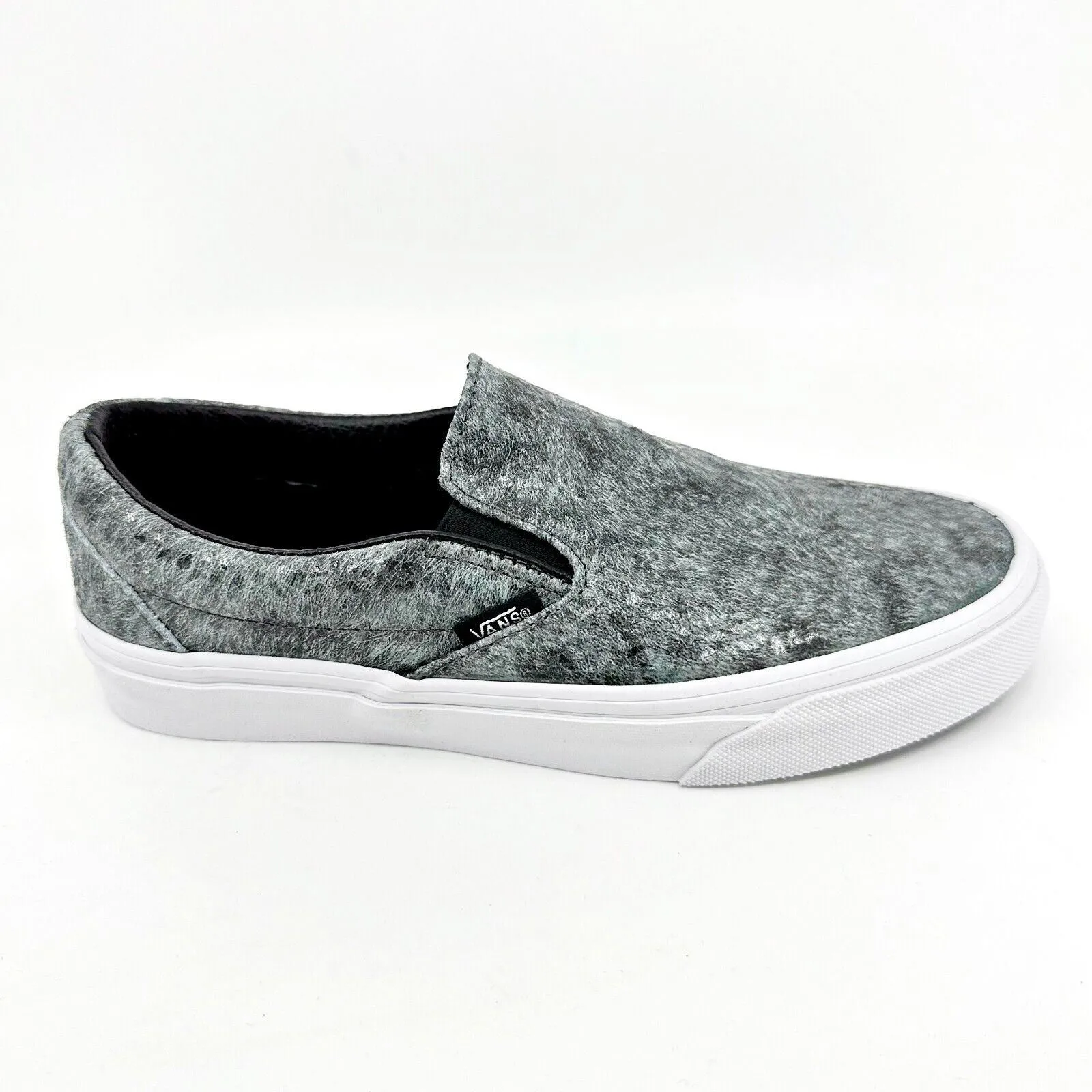 Vans Classic Slip On (Pebble Snake) Gray Black White Womens Casual Shoes
