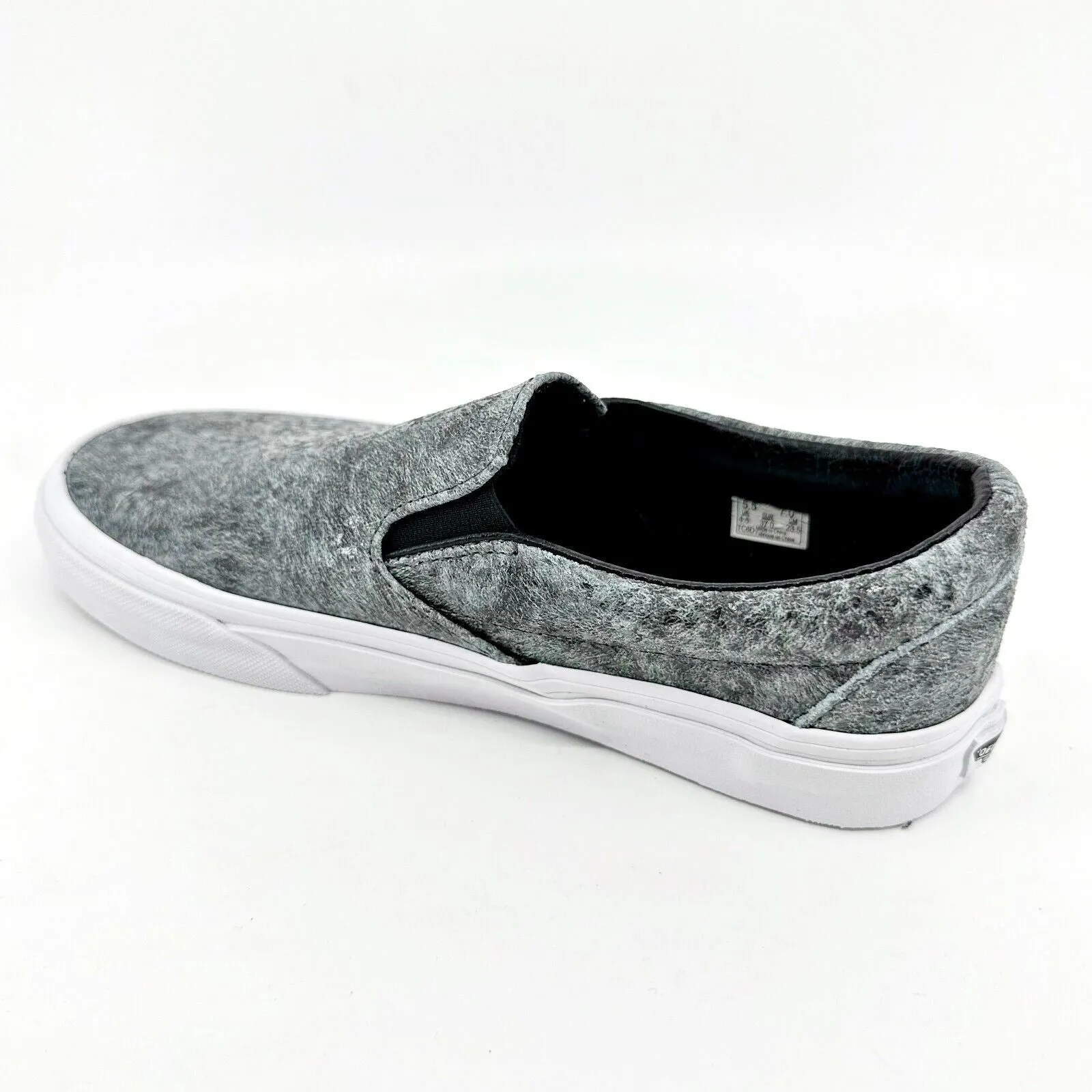 Vans Classic Slip On (Pebble Snake) Gray Black White Womens Casual Shoes