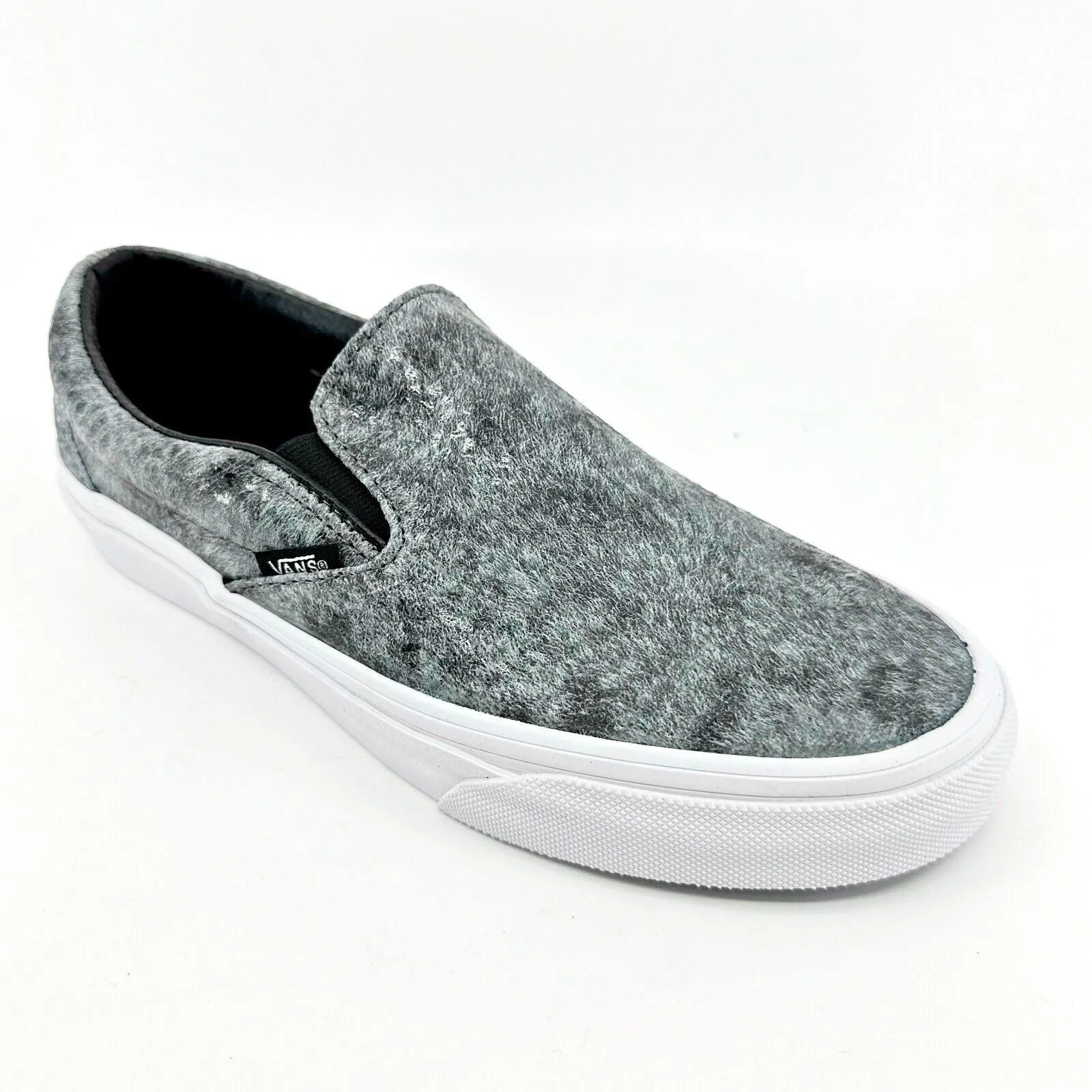 Vans Classic Slip On (Pebble Snake) Gray Black White Womens Casual Shoes