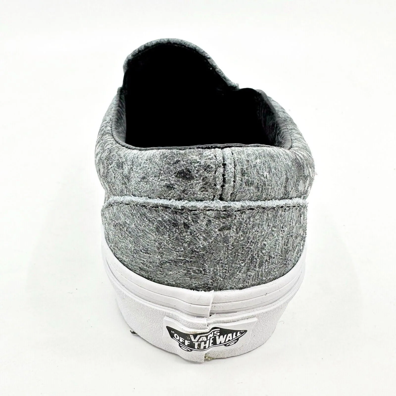 Vans Classic Slip On (Pebble Snake) Gray Black White Womens Casual Shoes