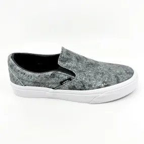 Vans Classic Slip On (Pebble Snake) Gray Black White Womens Casual Shoes
