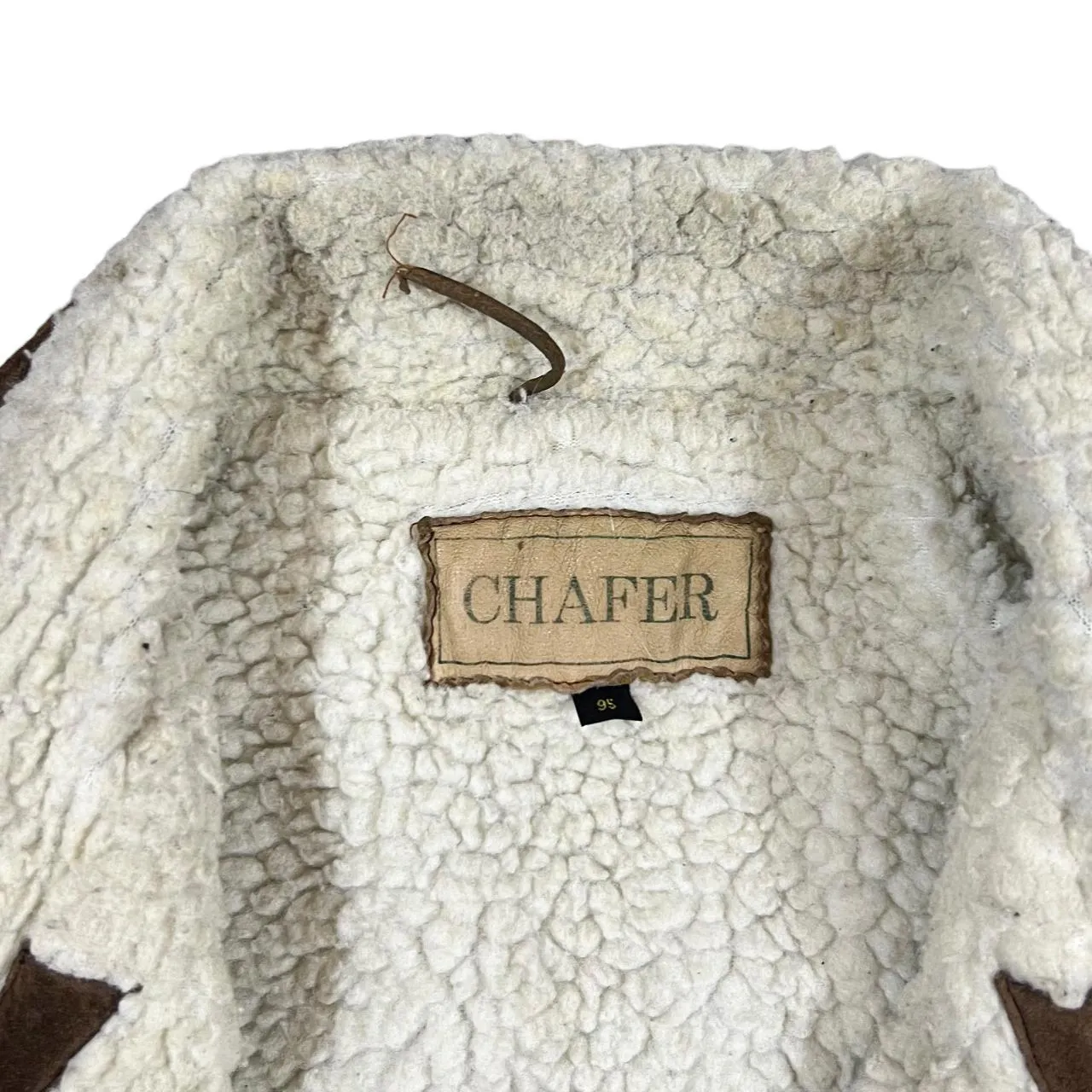 Vintage 90's CHAFER Aztec Pattern Woven Panel Suede Leather Fleece Lined Jacket