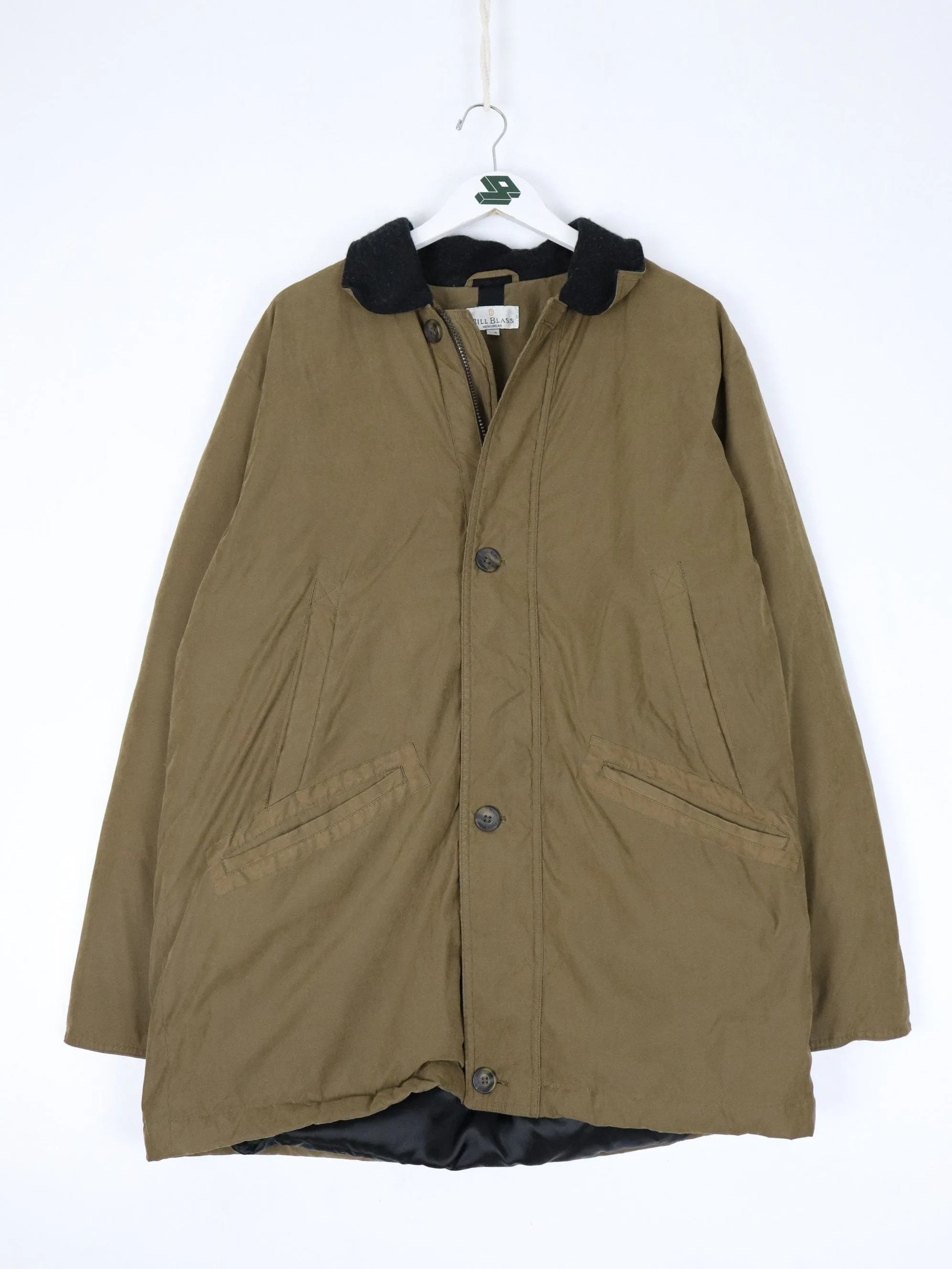 Vintage Bill Blass Jacket Mens Large Green Down Coat Parka