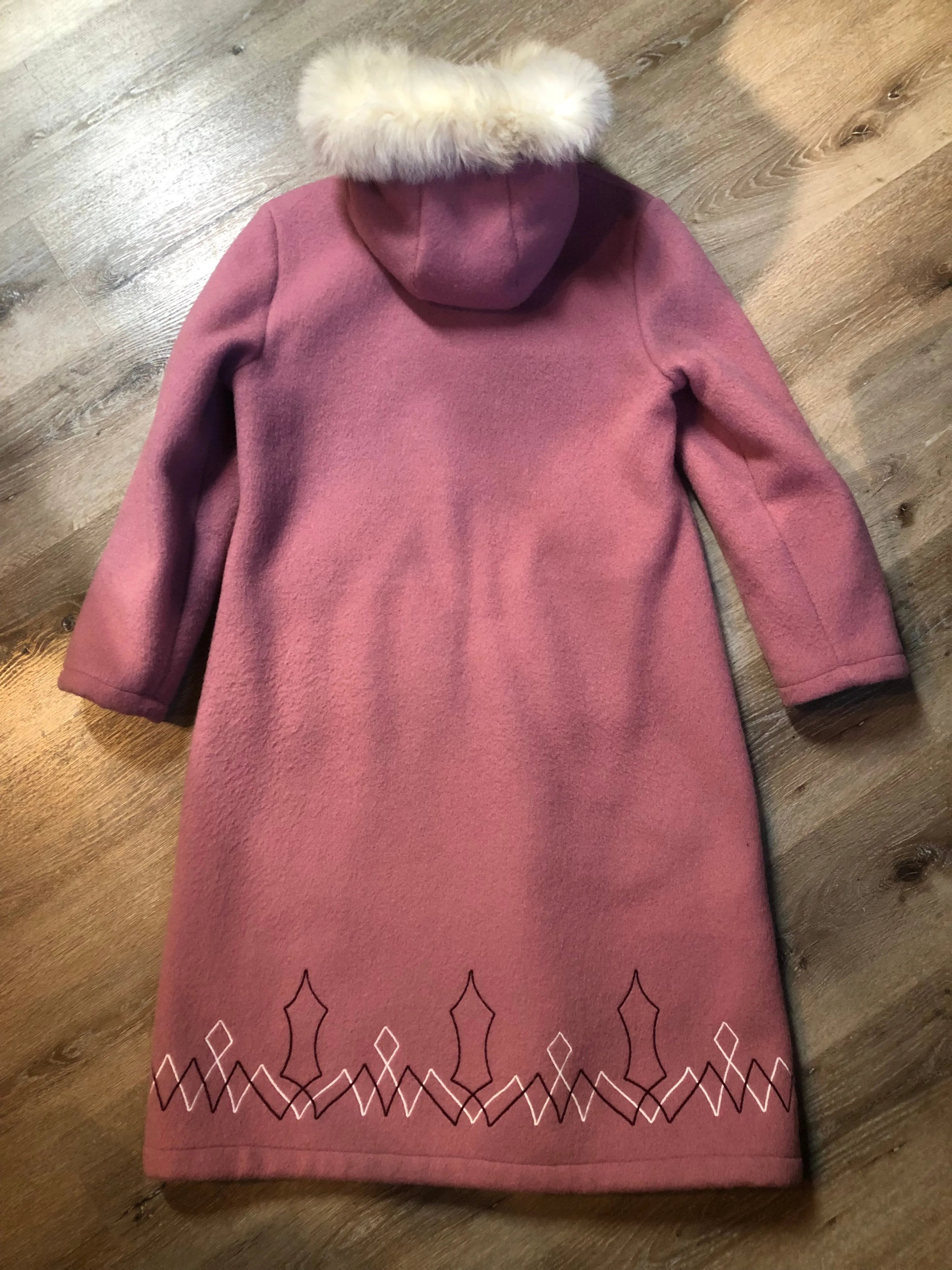 Vintage Hudson's Bay Company Pink Wool Parka with Fur Trimmed Hood, SOLD