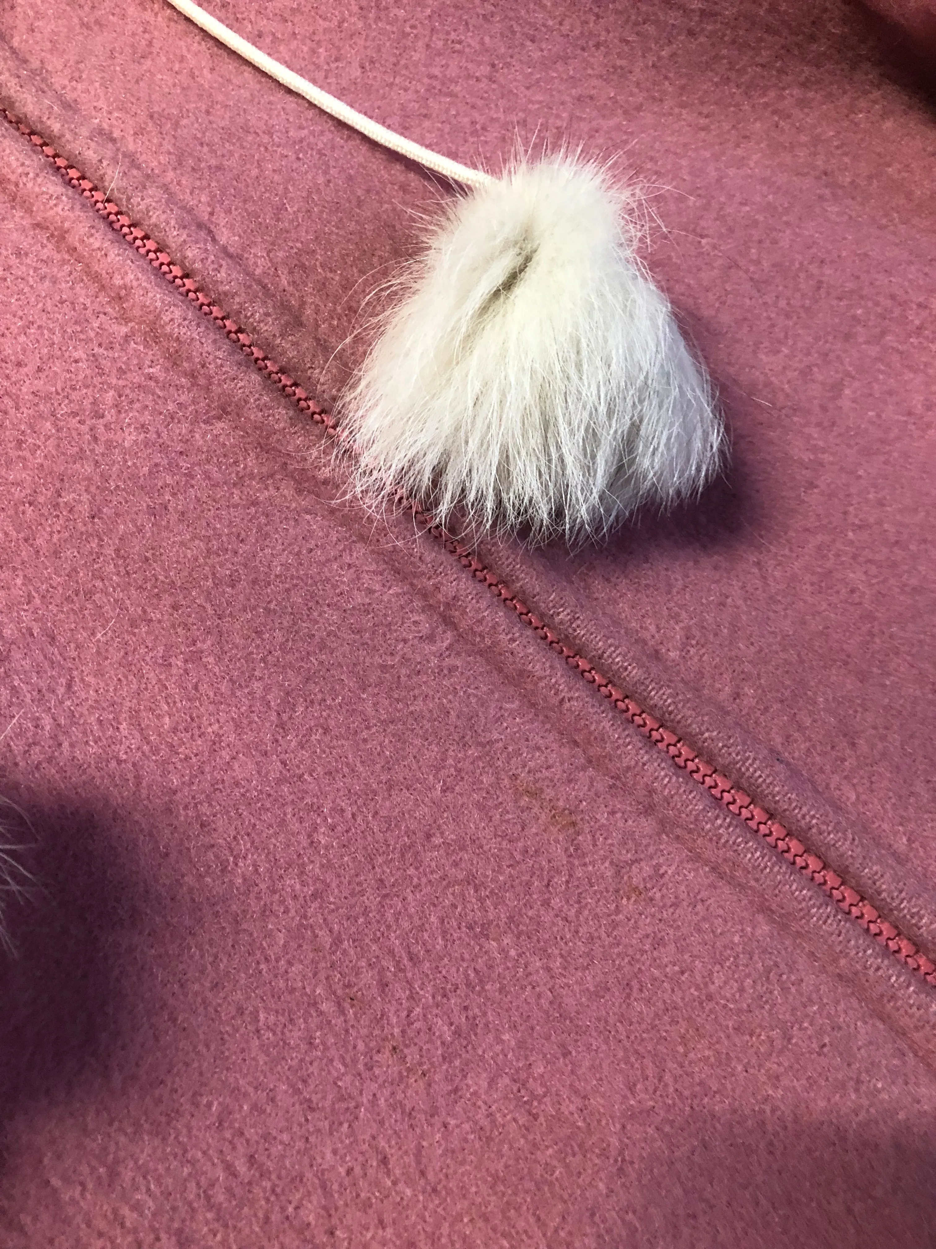 Vintage Hudson's Bay Company Pink Wool Parka with Fur Trimmed Hood, SOLD