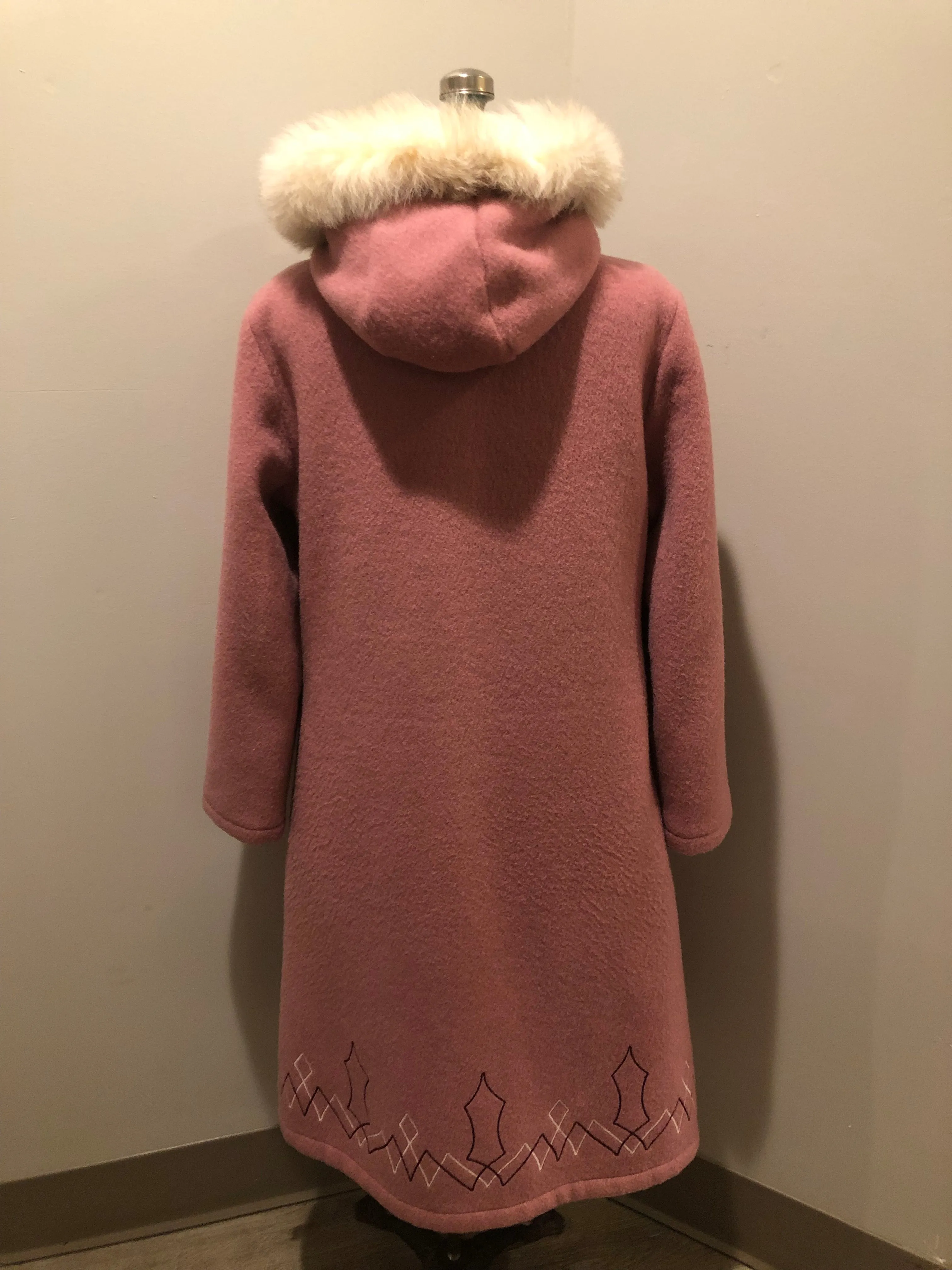 Vintage Hudson's Bay Company Pink Wool Parka with Fur Trimmed Hood, SOLD