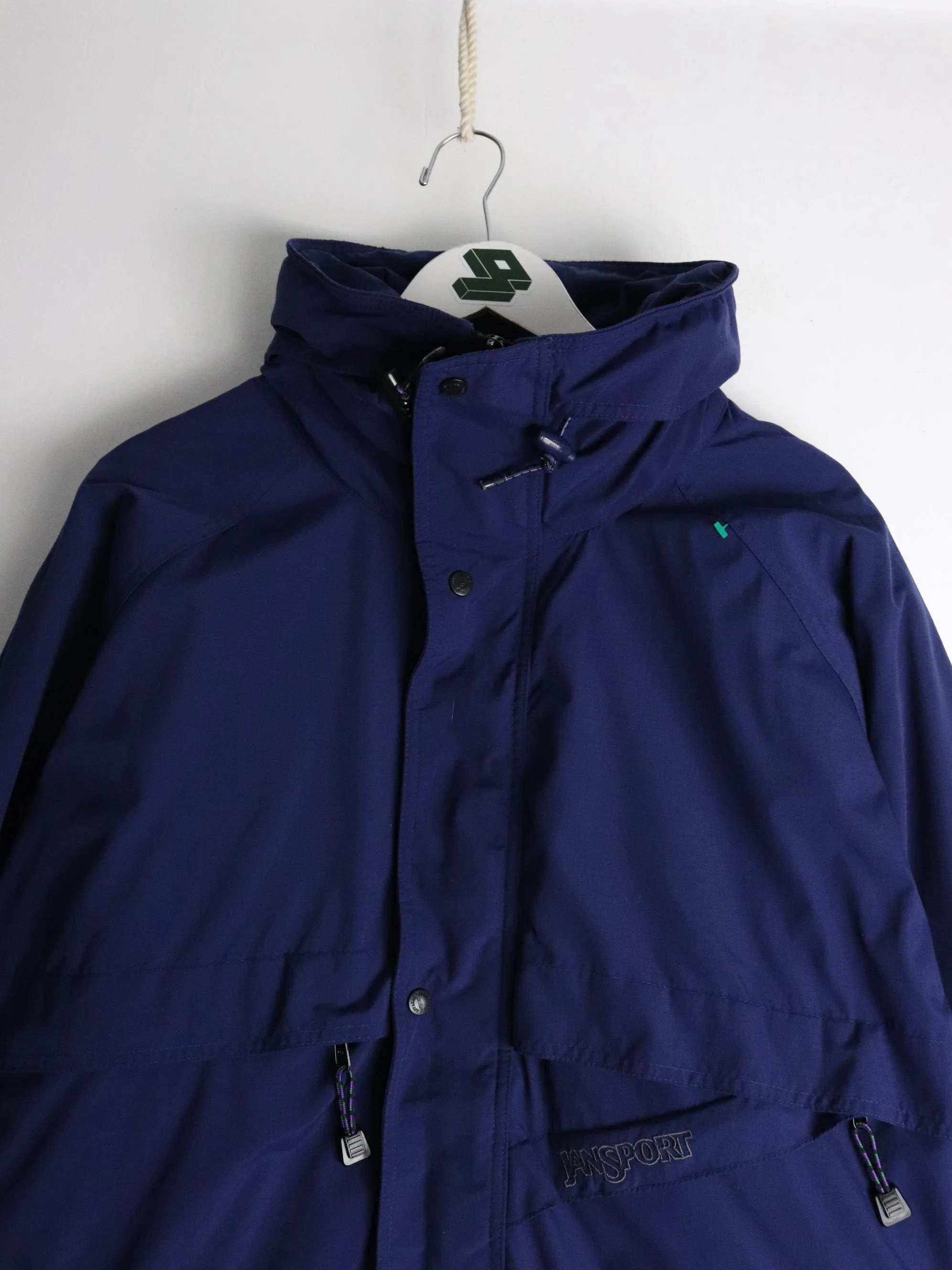 Vintage Jansport Jacket Mens Large Blue Parka