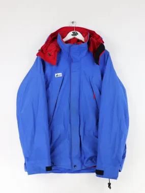 Vintage Mountain Equipment Co-Op Jacket Mens Large Blue Parka Coat Outdoors