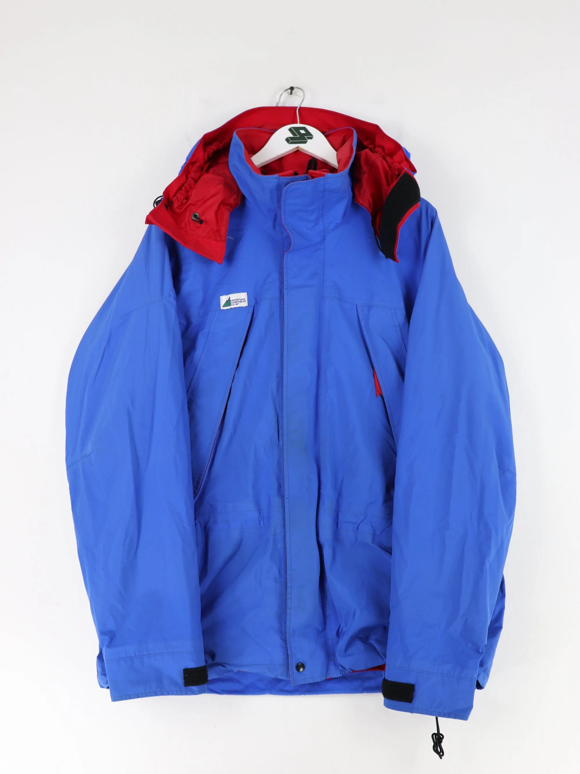 Vintage Mountain Equipment Co-Op Jacket Mens Large Blue Parka Coat Outdoors