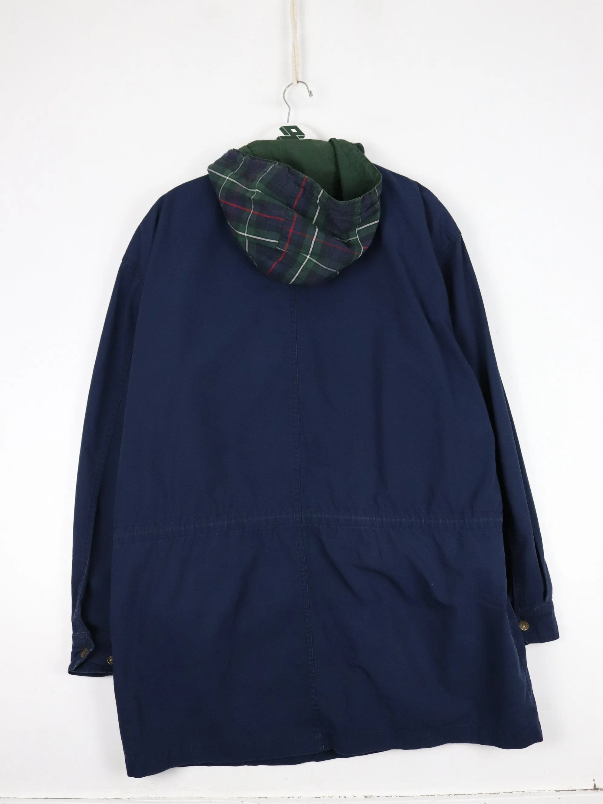 Vintage Tommy Hilfiger Jacket Mens Large Blue Parka Coat 90s