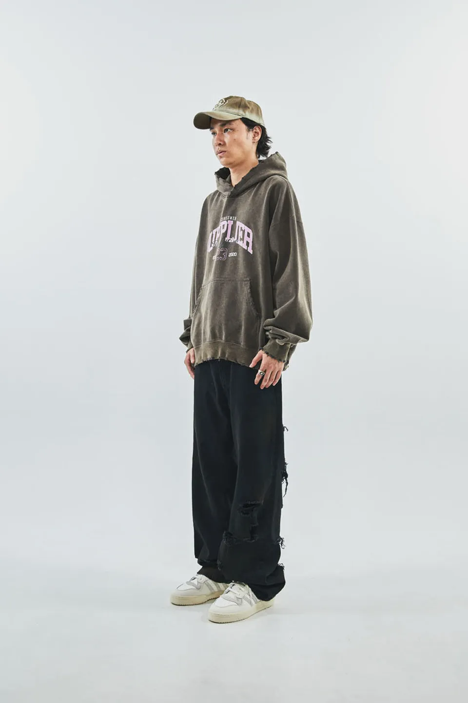 Vintage Wash College Logo Hoodie