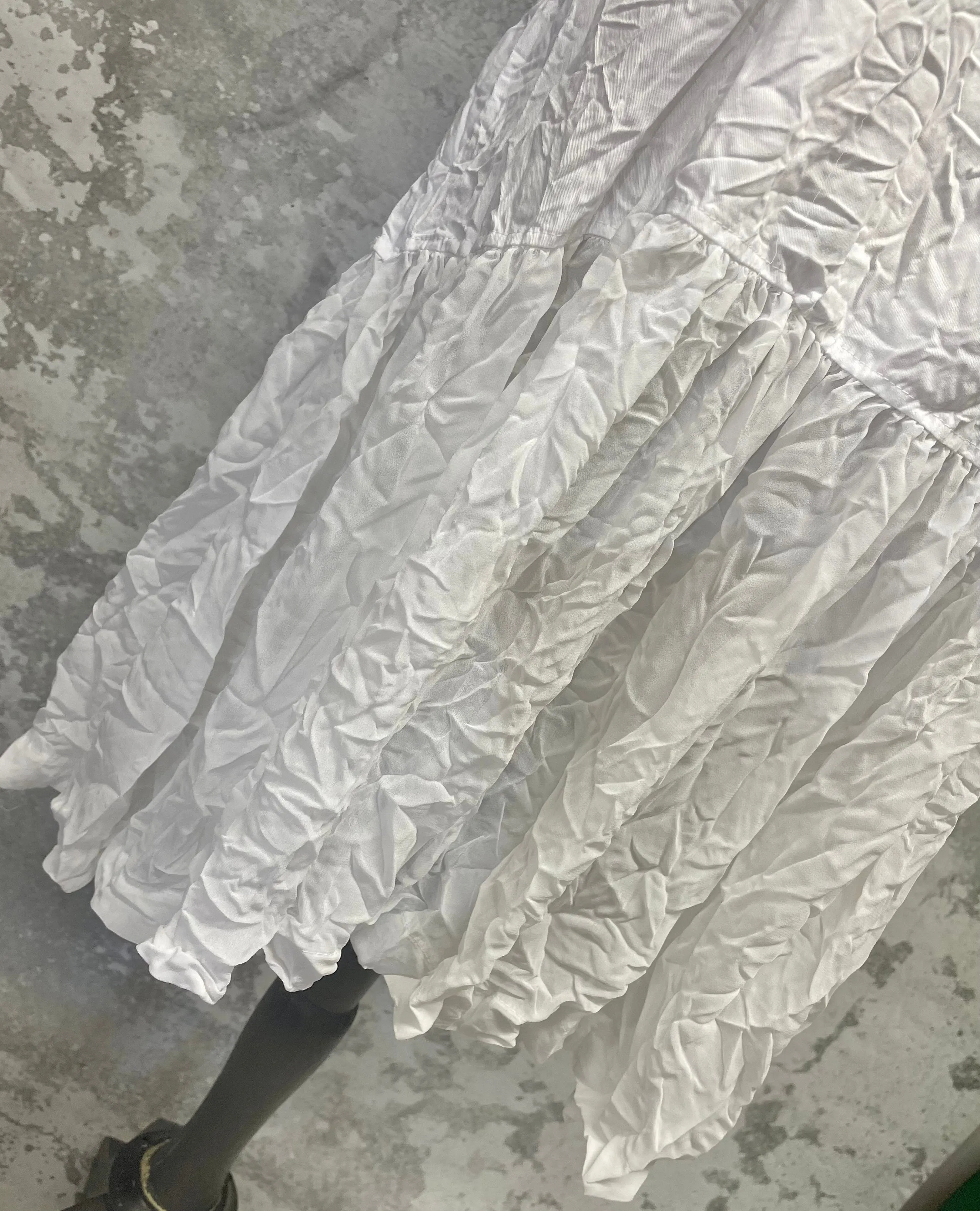 White cotton and chiffon slip
