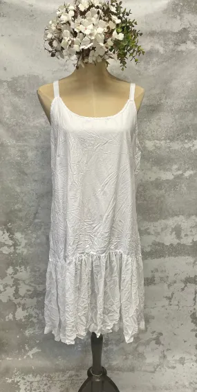 White cotton and chiffon slip