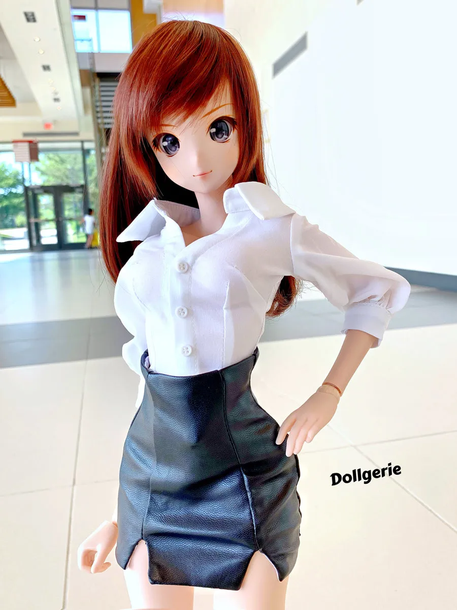 Widely open collar puffy sleeves white shirt for SmartDoll / DD3 / DDdy