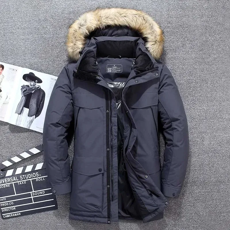 Wintold - Parka Winterjas Heren – Gevoerd met Afneembare Capuchon en Bontkraag