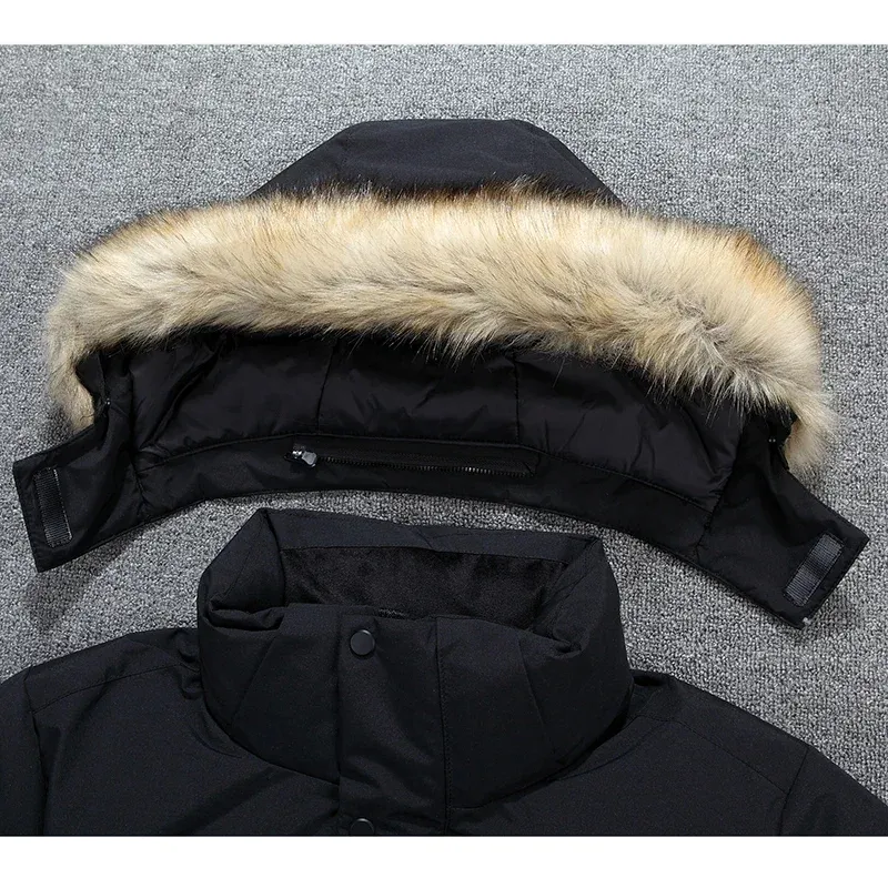 Wintold - Parka Winterjas Heren – Gevoerd met Afneembare Capuchon en Bontkraag