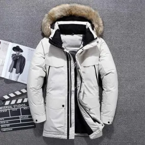 Wintold - Parka Winterjas Heren – Gevoerd met Afneembare Capuchon en Bontkraag