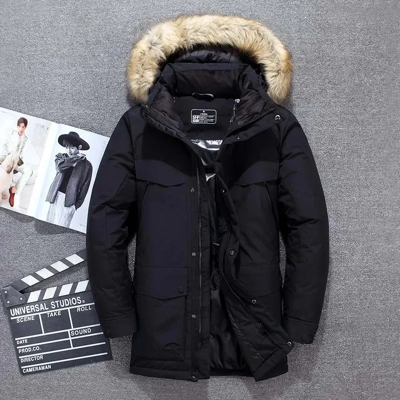 Wintold - Parka Winterjas Heren – Gevoerd met Afneembare Capuchon en Bontkraag