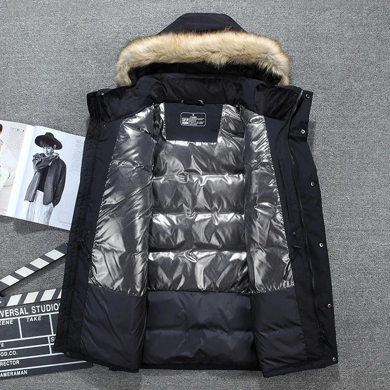 Wintold - Parka Winterjas Heren – Gevoerd met Afneembare Capuchon en Bontkraag