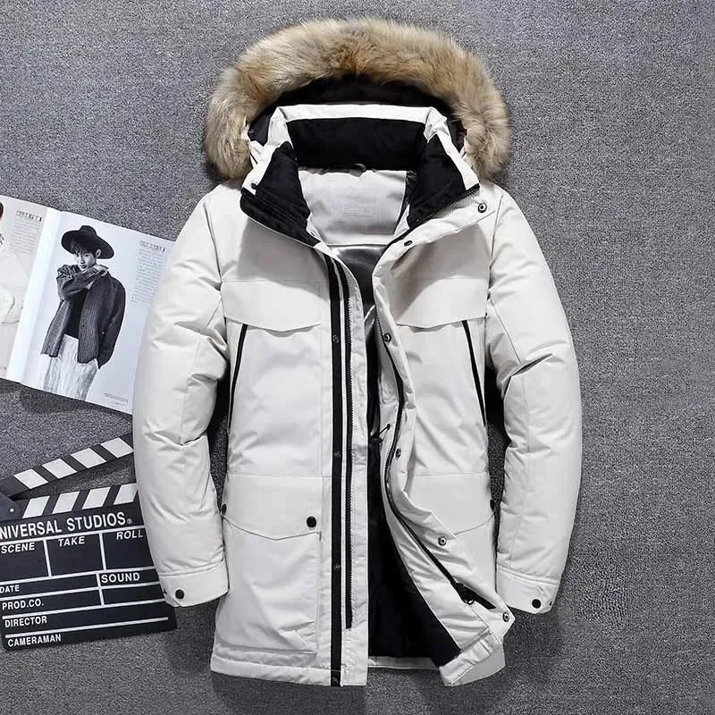 Wintold - Parka Winterjas Heren – Gevoerd met Afneembare Capuchon en Bontkraag