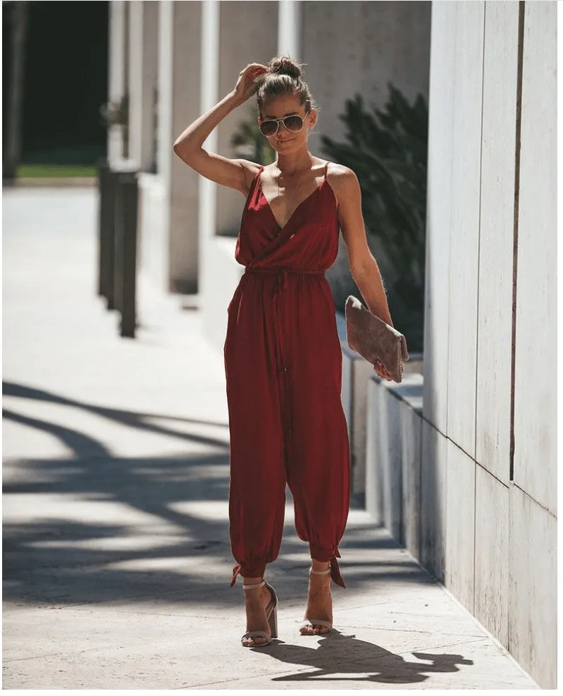 Women's Flowers Print Spaghetti Strap Romper - GlamzLife