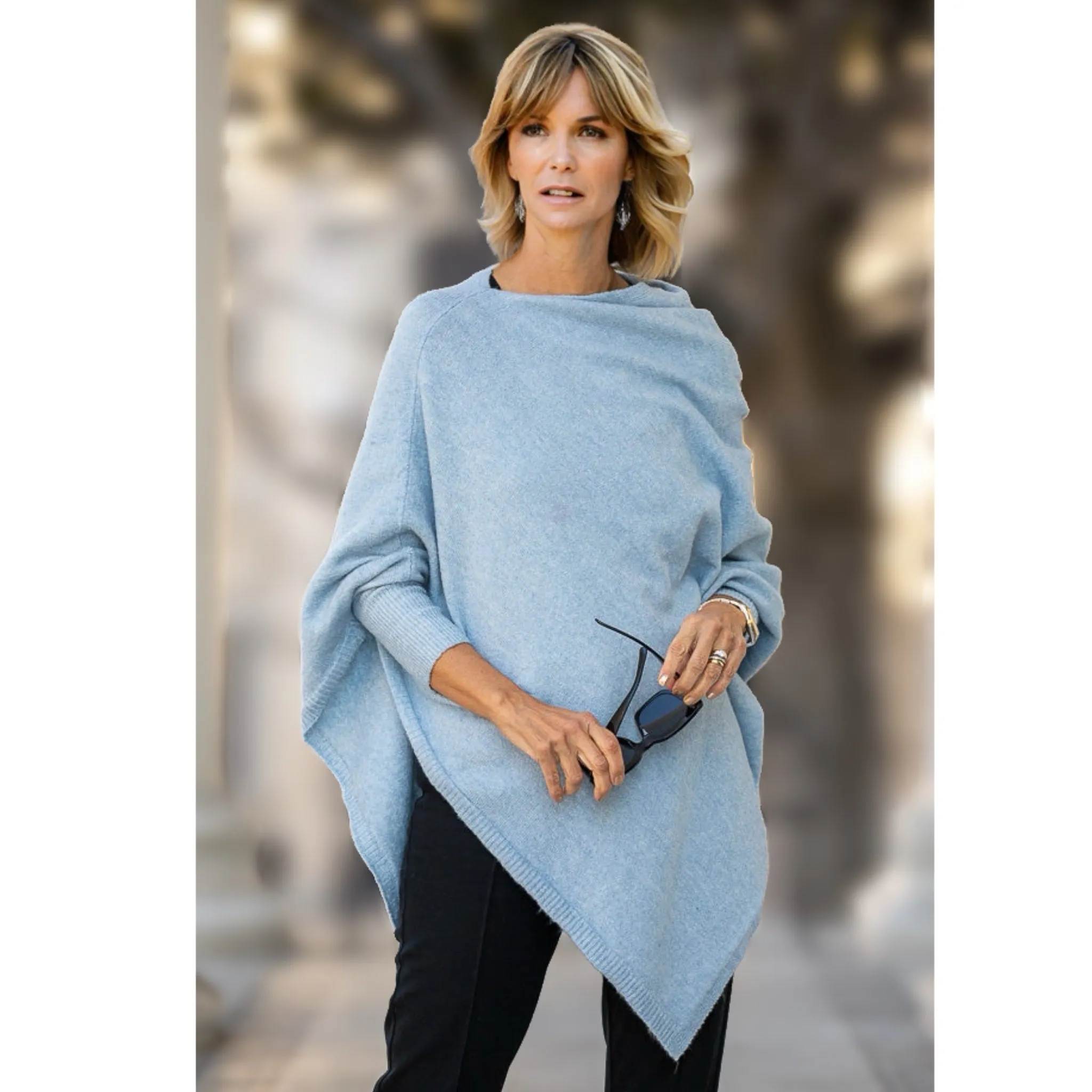Women’s Pure Cashmere Oversized Julian Maya Poncho-More colours available