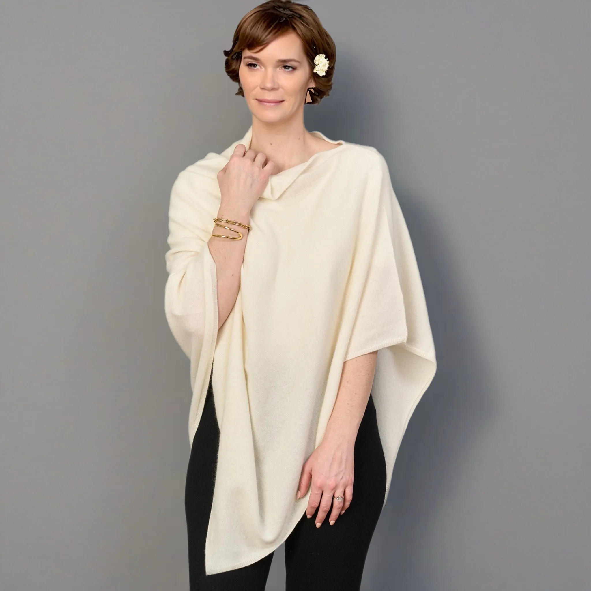 Women’s Pure Cashmere Oversized Julian Maya Poncho-More colours available