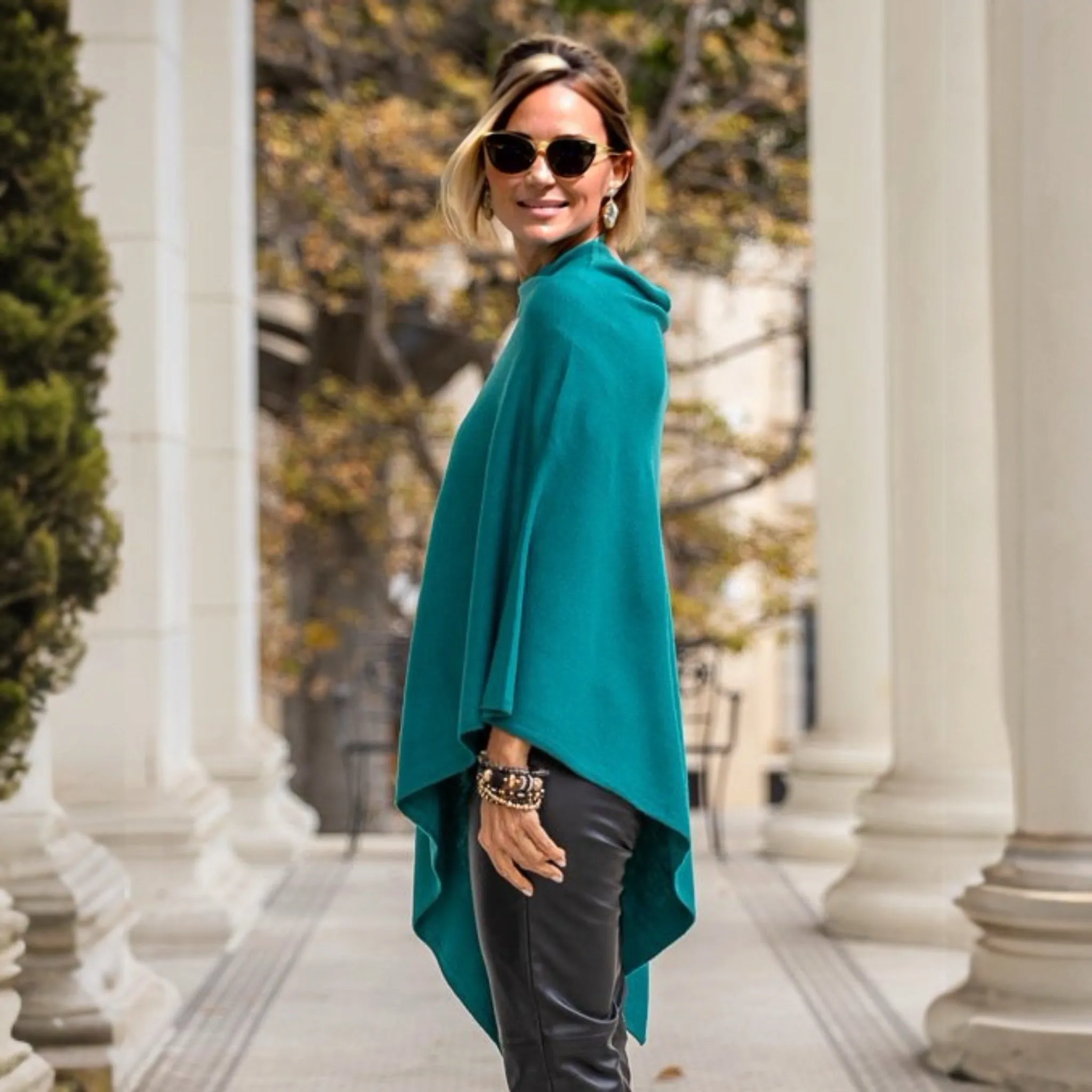 Women’s Pure Cashmere Oversized Julian Maya Poncho-More colours available