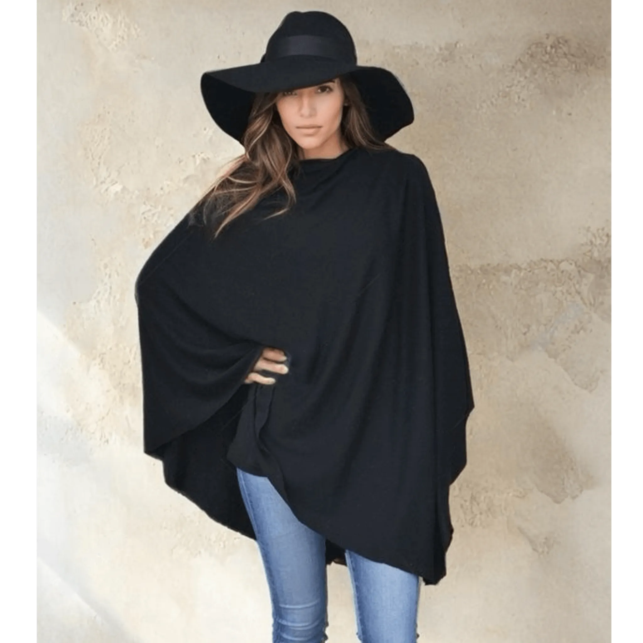 Women’s Pure Cashmere Oversized Julian Maya Poncho-More colours available