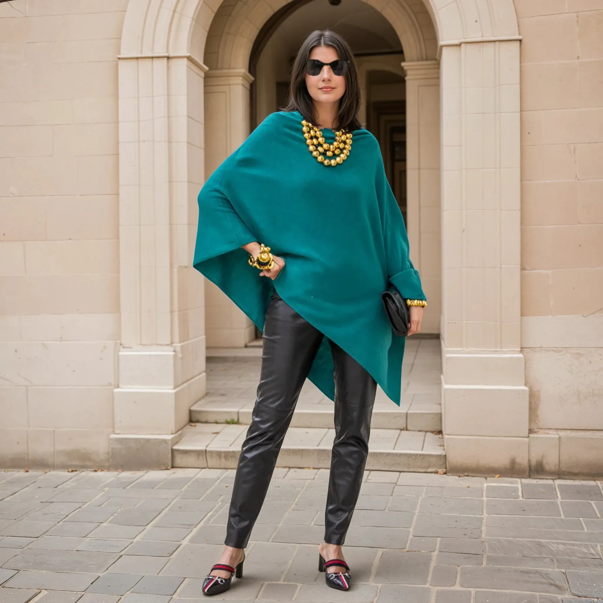 Women’s Pure Cashmere Oversized Julian Maya Poncho-More colours available