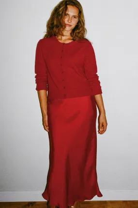 Z Supply: Europa Poly Sheen Skirt in Haute Red